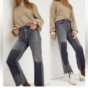 MOTHER Two-Tone Gray Flare Jeans